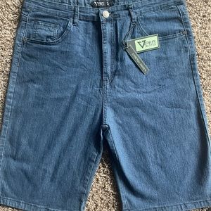 Mid blue  jean shorts/ stretch denim waist 38